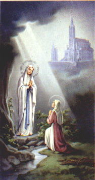 Maryja Niepokalana objawia si w. Bernardecie w Lourdes
